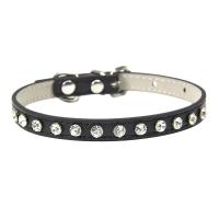 Collar colorido brillante con diamantes de imitación para mascotas, correa de cuero PU para el cuello, seguro para gato, perro, suministros suaves para mascotas, accesorios XS/S - details 2