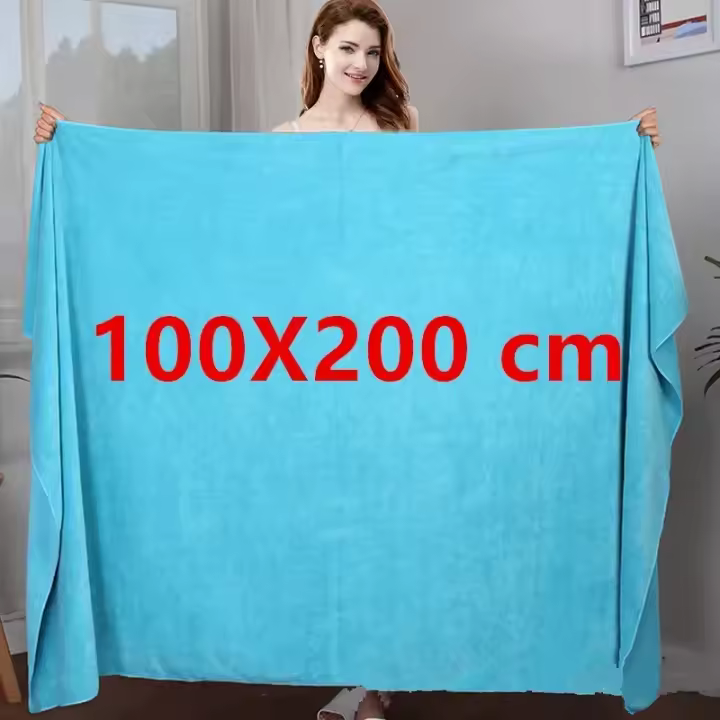 famgem Toallas De Baño De Microfibra Super Absorbentes Suaves Y Secado Rápido Tamaño Oversize Multifuncionales Para Viajes Deportes Spa Color Azul - 1