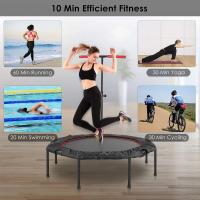 Trampolín de fitness con barra de mango ajustable, trampolín silencioso de 127cm, rebote elástico, entrenador cardio para saltar, entrenamiento para adultos - details 5