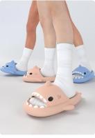 Zapatillas De Baño De Verano Para Mujer Y Niños Dibujos De Tiburón Cartoon Pantuflas De Interior Cómodas Y Moda Plataforma Medio Tacones Suaves EVA Para Parejas - details 9