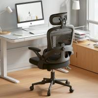 Silla de Oficina ergonómica de Malla, Silla de Oficina con Respaldo Alto con reposabrazos 3D, Soporte Lumbar hacia Arriba y hacia Abajo, Silla de Trabajo - Marco Blanco Malla Gris Claro - details 10
