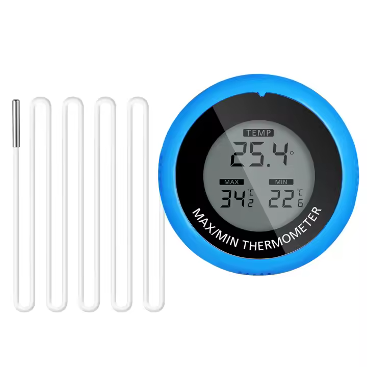 Termómetro Digital de alta precisión, resistente al agua, para pecera, acuario, azul - 1
