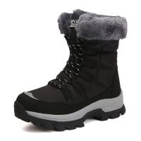Botas de nieve cálidas de invierno para mujer, botas cortas de algodón de felpa, zapatos con cordones para exteriores para mujer - details 3