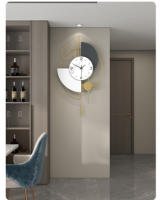 Reloj de Pared Dorado Reloj de Salón Grande Redondo 3D Reloj de Metal Silencioso Geométrico con Escala - details 6