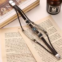 pulseras y brazaletes de flores Vintage, pulsera bohemia de cuero de múltiples capas 2019 para mujer y hombre, regalos de joyería Punk para mujer - details 6