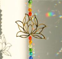 Adornos colgantes de cristal de loto, cadena colgante de atrapamoscas, decoración artesanal - details 2