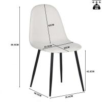 Juego de 4 Sillas de Comedor Vintage Retro Tapizadas en Gamuza con Patas Metálicas para Cocina/Salón - details 8