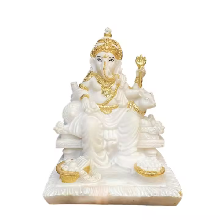 Nuevo Adorno tailandés Zen, decoración de entrada para sala de estar, artesanías, pasta de resina, cabeza de elefante dorado, Dios - 1
