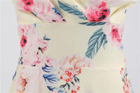Vestido de fiesta elegante de media manga informal con estampado floral para mujer - details 7