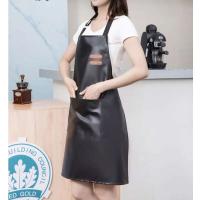 Delantal sin mangas Unisex ajustable, ropa de trabajo de cocina resistente al agua y al aceite de cuero PU, limpieza de cocina - details 7