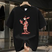Camiseta informal de manga corta de gran tamaño para hombre con estampado moderno, hecha de algodón puro pesado, perfecta para primavera y verano. - details 1