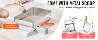 SucceBuy XL Caja de arena para gatos, caja de arena para gatos de acero inoxidable extra grande con pala, cerrada sin olores, lados altos, 6 pulgadas de profundidad, fácil de limpiar para gatos grandes - details 1
