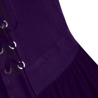 Vestido De Mujer Talla Grande Hombros Descubiertos Con Alas De Mariposa Estilo Gótico Para Halloween Vestido Elegante De Cintura Media Polyester - details 14