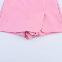 PB&ZA2025casual pantalones cortos de cintura alta de color sólido con línea A pequeña para todos los días, falda pantalón de verano para mujer - details 7
