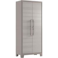 Armario Gulliver Alto Almacenamiento Interior y Exterior Resina Impermeable con 2 Puertas y 4 Baldas Ajustables en Altura Color Beige/Arena 80 x 44 x 182 cm - details 0