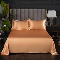 1 pc Bed Sheet for Summer Ice Cool Fabric Top Sheets Satin Smooth Flat Bed Sheet for Double Bedding (no pillowcase) - details 14