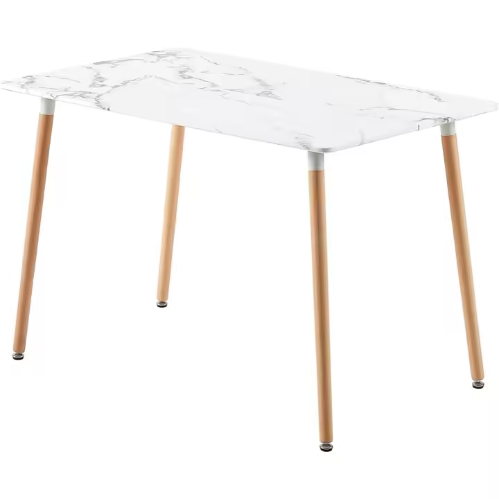 Madera de Diseño Escandinavo para 4 a 6 Personas Blanca 110 x 70 x74 cm (Sólo Mesa) - 1