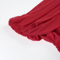 BUNO-vestidos largos con hombros descubiertos, vestido de cena negro con malla transparente, trajes de cumpleaños elegantes y sexys - details 33
