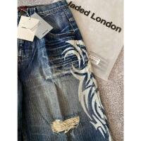 Pantalones de Denim Talla Grande Informales con Estampados de Calle Personalizados - details 3