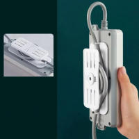 Soporte de enchufe autoadhesivo, soporte de pared sin perforar, soporte de regleta de plástico extraíble para sala de estar - details 4