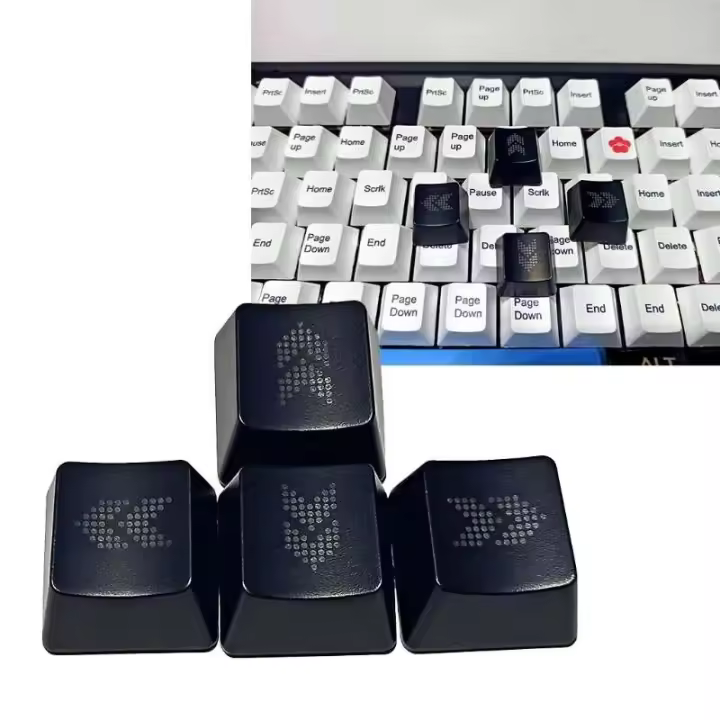 4 Uds DIY ABS flechas de dirección teclas teclas retroiluminadas teclado Nical Keycap OEM perfil translúcido para tapa de llave Envío Directo - 1