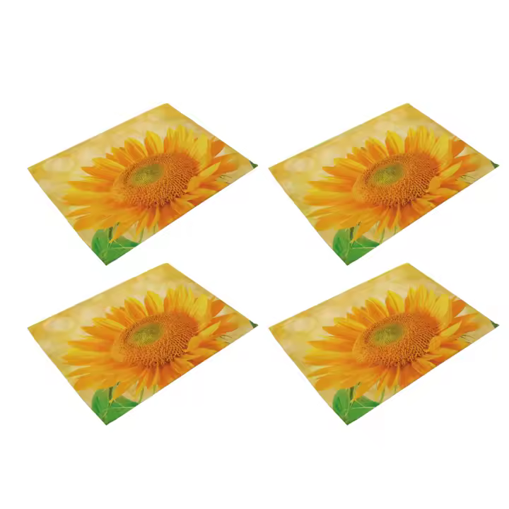 Mantel Individual con aislamiento térmico para mesa, tapete antideslizante colgante, simple, creativo, de girasol, 4 piezas - 1