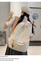 Mochila Impermeable de Nylon para Mujer Bolsa de Viaje Femenina Mochila Escolar para Niñas Adolescentes Bolsa de Libros de Color Sólido - details 7