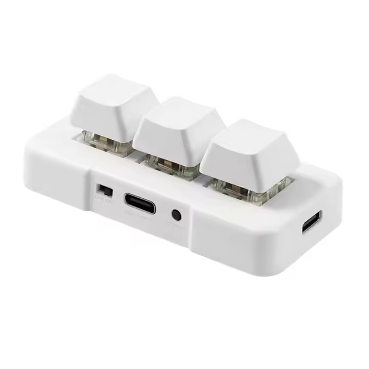 321-Pro pequeño 3 teclas personalizado con interruptor azul Nical Usb + 2,4G + teclado Bt para juegos de oficina Multimedia - 1