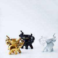 Bonito candelabro con forma de elefante, candelabro artesanal de resina hecho a mano, candelabro de elefante, divertidas velas perfumadas de estilo europeo - details 7