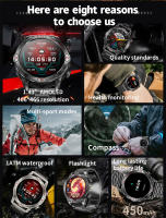 2025 Nuevo Reloj inteligente De Linterna LED.Impermeable.Llamada.GPS.107 + Modo Deportivo.Vigilancia Sanitaria.Batería De 450 Ma.Pantalla De Alta Definición AMOLED 466 * 466 De 1,43 Pulgadas.Reloj Deportivo Al Aire Libre De Brújula.Para iOS Y Android - details 1