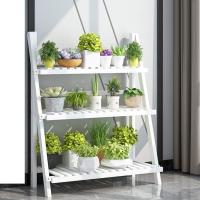 3 Niveles, Soporte Plegable para Plantas Escalera para Flores de Estantería para Plantas en Bambú Decorativo para Macetas para Jardín Terraza Balcón 70 x 40 x 96 cm - details 1