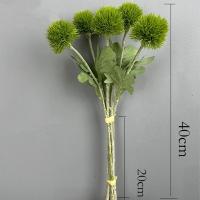 Bola Artificial de crisantemo de 6 cabezas, ramo de bolas de pelo artificiales de tacto Real de plástico, flores falsas realistas, decoración del banquete de boda - details 0