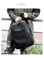 Mochila resistente al desgaste para viajeros, mochila informal de tela Oxford, mochila curva impermeable neutra para estudiantes de secundaria - details 10