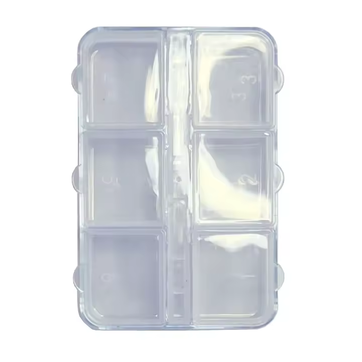 Caja de almacenamiento transparente para decoración de uñas, organizador de joyas, diamantes de imitación, cuentas, gemas, vitrina - 1