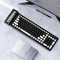 Teclado Inalámbrico Portátil de Silicona Suave Flexible, Impermeable, Lavable con Receptor USB para PC, Tablet, Laptop - details 1