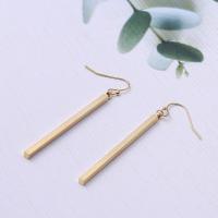Pendientes de Palo Geométrico de Estilo Punk de 14K Oro-Plata Largos y Gruesos para Mujeres - details 1