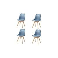 Sillas de Comedor de Diseño Nórdico Paquete de 4 con Patas de Madera Maciza de Haya - details 10