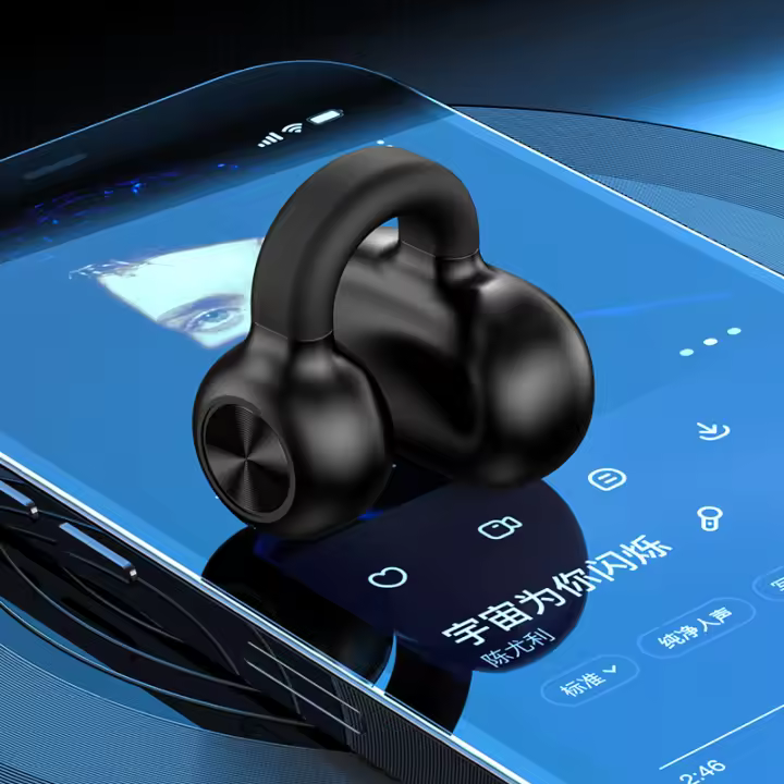 Mini auriculares inalámbricos con Clip para la oreja, audífonos de música de graves HIFI, Bluetooth, auricular deportivo único con micrófono táctil, auricular de negocios - 1