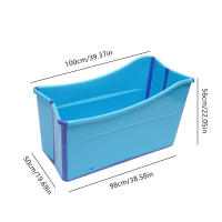Bañera Plegable de Plástico Engrosado Azul Ideal para Adultos Portátil y Inflable - details 1