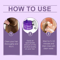 Keratin Purple nutre, hidrata el cabello seco y encrespado, mascarilla reparadora suave y brillante - details 0