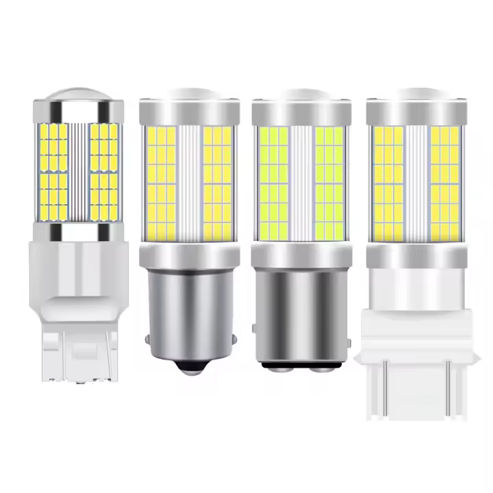 2 uds 1156 BA15S P21W 1157 BAY15D P21/5W 7443 W21/5W T25 3157 P27/7W bombillas LED luces de circulación diurna LED superbrillante coche DRL - 1
