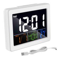Reloj despertador electrónico de escritorio con pantalla LCD grande a Color, pantalla de fecha y temperatura - details 1