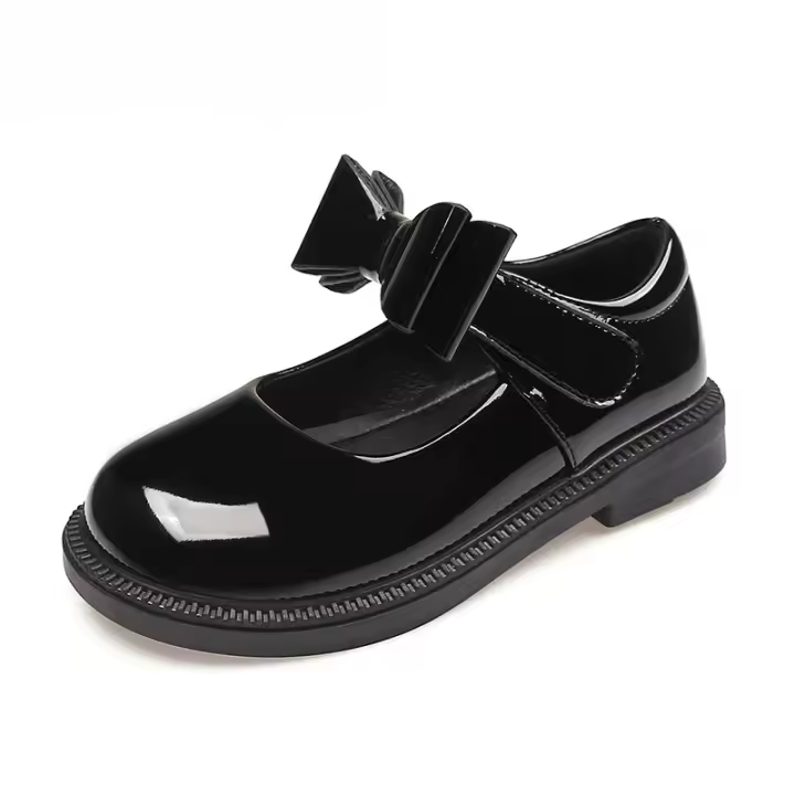 Nueva versión de cuero de dos capas zapatos de princesa negro zapatos de rendimiento - 1