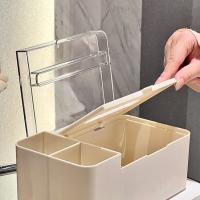 Caja de toallas de papel multifuncional a prueba de polvo, caja de almacenamiento de escritorio de plástico de diseño Simple, dispensador de servilletas impermeable para sala de estar - details 8