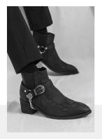 Moda para hombre Botas de cuero británicas con aumento de altura Negocios Retro Cremallera Locomotora Botas de tacón alto - details 6
