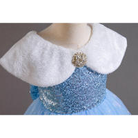 Vestido de malla largo con lentejuelas para niñas, estilo princesa, para presentaciones de piano. - details 5