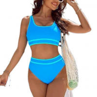 Bikini para mujeres con push up, deportivo, de cintura alta, traje de baño, conjunto de bikini de dos piezas - details 4
