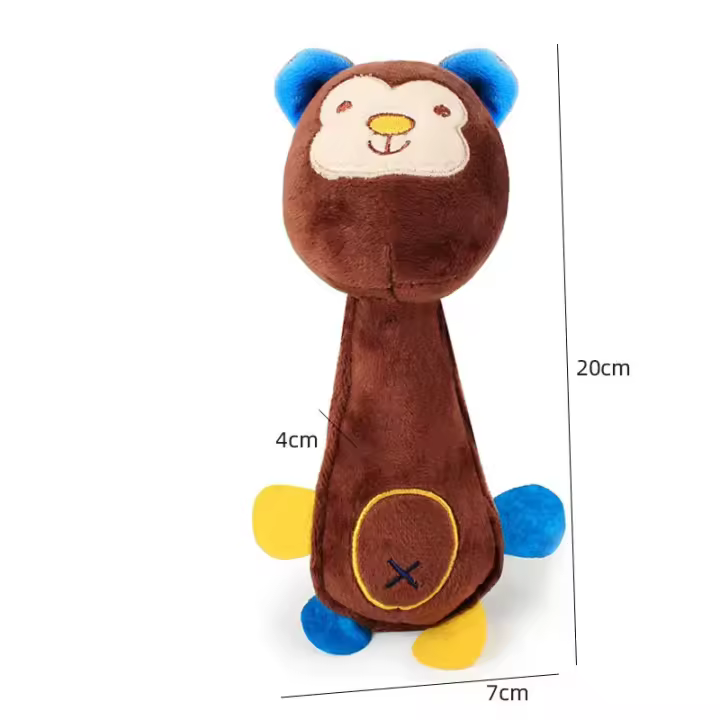 Juguete de Peluche Silencioso Juguete Mordedor de Perro con Dientes de Limpieza - 1