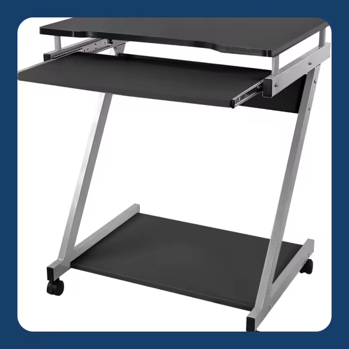 Escritorio de la Computadora, Mesa de Ordenador en Forma de Z, Escritorio para Hogar o Oficina, Negro LCD811B - 1
