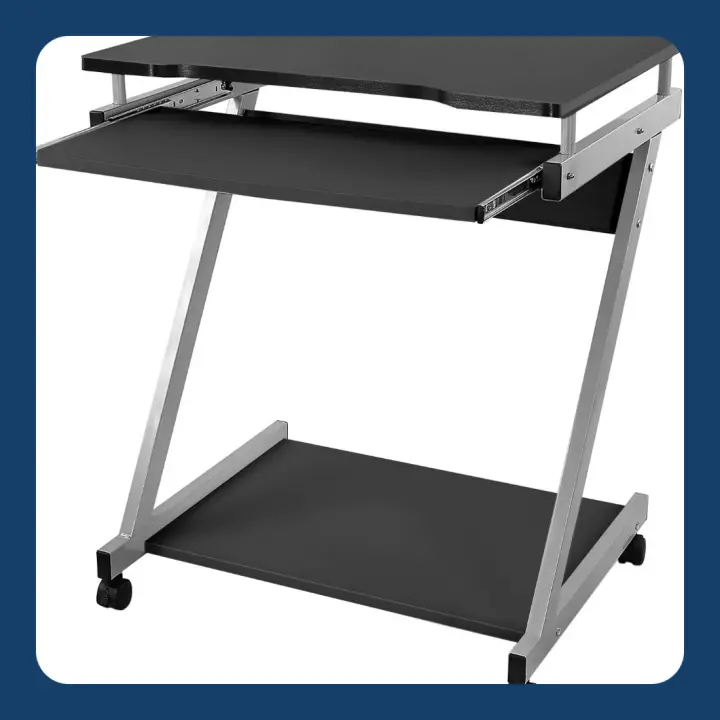 Escritorio de la Computadora, Mesa de Ordenador en Forma de Z, Escritorio para Hogar o Oficina, Negro LCD811B - 1